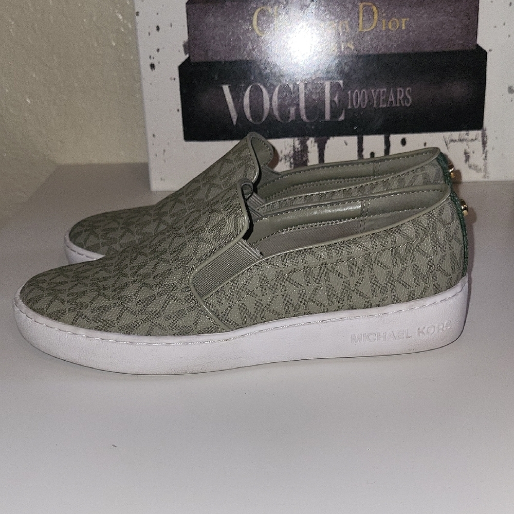 Michael Kors Keaton Sage Green Slip-On Sneakers - Picture 4 of 6